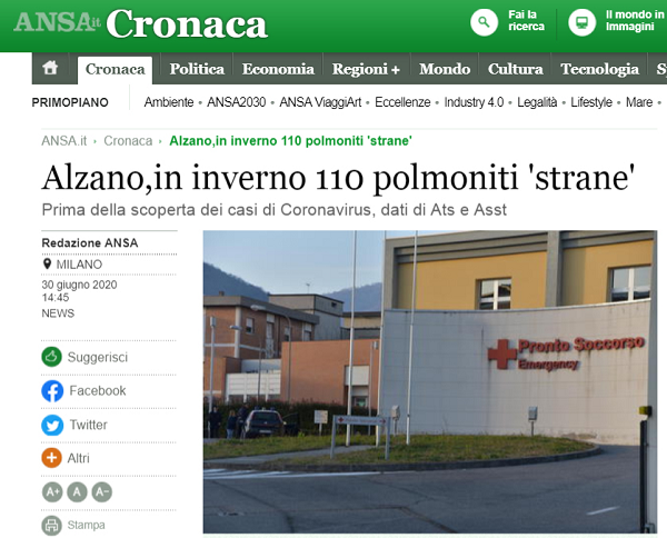 欧洲头条丨《肿瘤杂志》发表研究结果:意大利去年9月份可能就存在新冠病毒